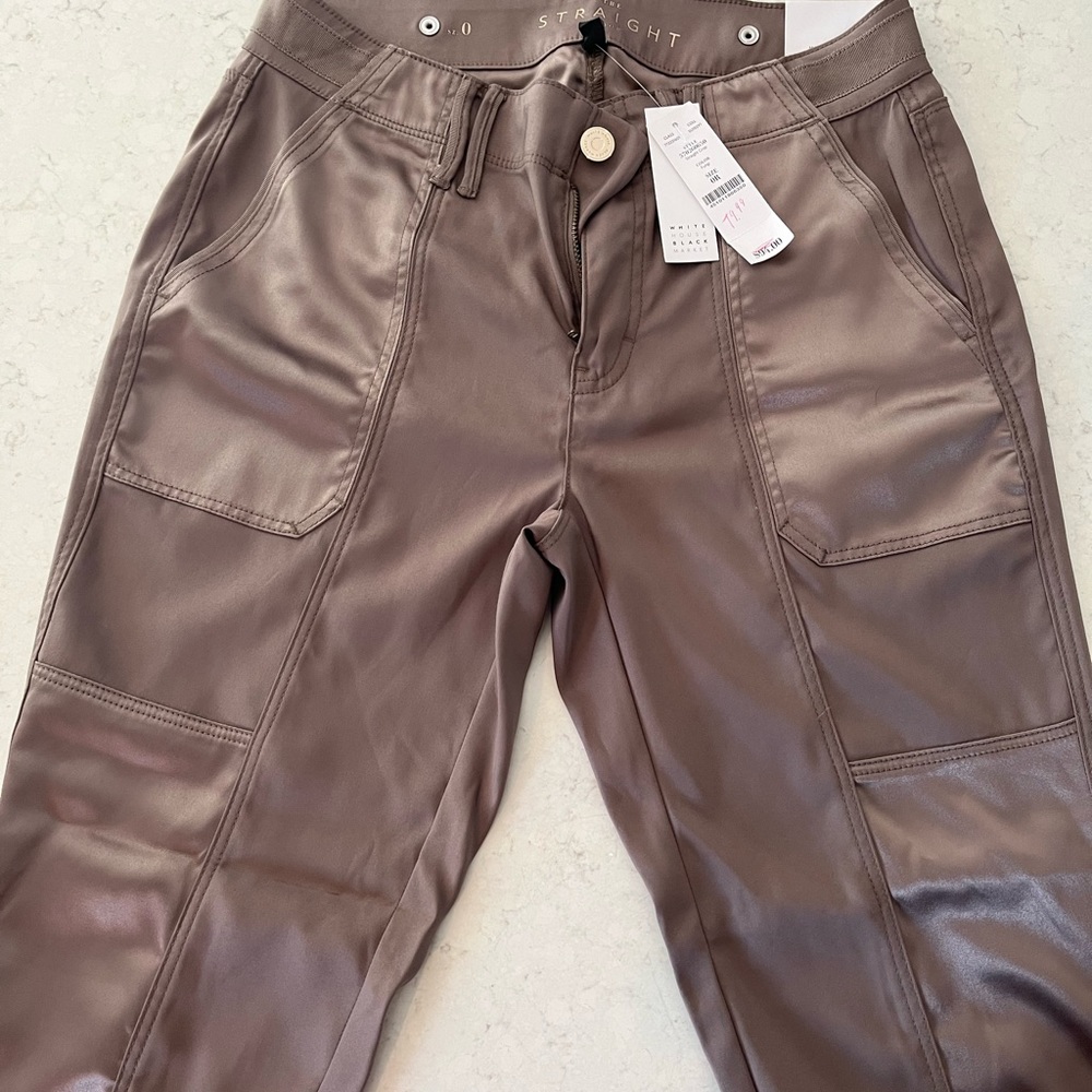 WHBM Satin “J-Lo” Straight Leg Crop